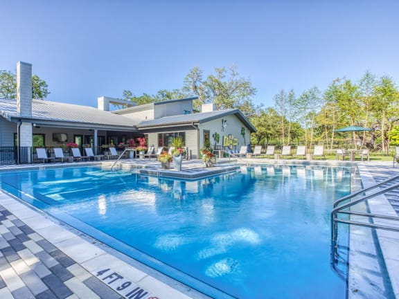 Pool and sundeck at The Beck at Hidden River Apartments, Tampa, FL,  33637