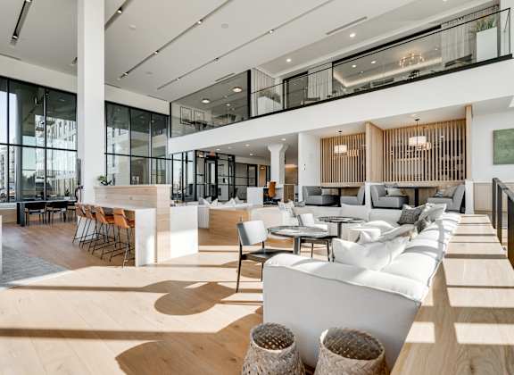 a view of the lobby from the second floor