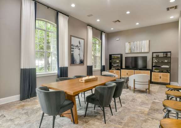 an empty kitchen with granite counter tops and stainless steel appliances at The Ridge at Chenal Valley, Little Rock, Arkansas