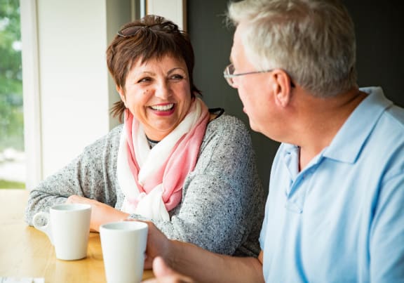 Residents Drinking Coffee at Sarasota South, Bradenton, FL 34207