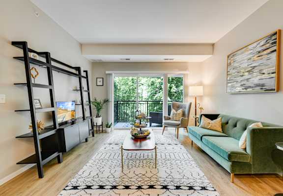 Large Living Room With Wood-Style Flooring