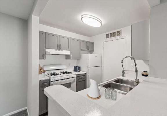 Kitchen with White Appliances