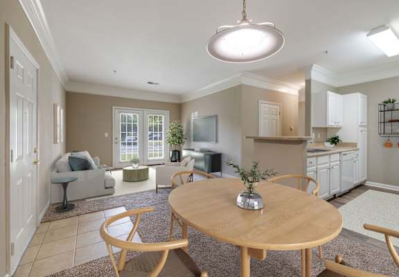Dining Area with Overhead Lighting