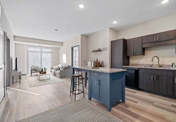 Spacious Living Area With Wood-Style Flooring
