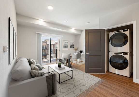 Living Room with Washer/Dryer