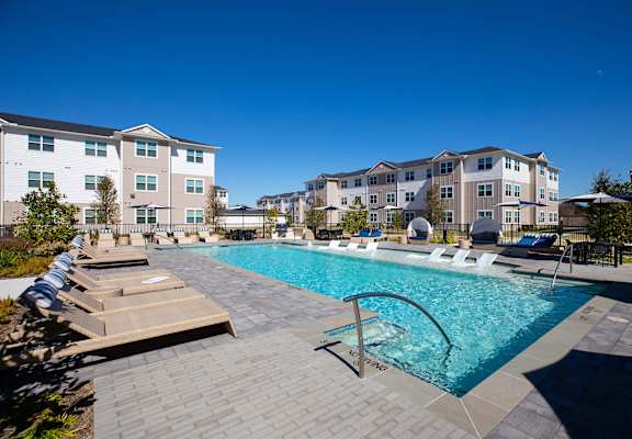 swimming pool at 55 Fifty at Northwest Crossing, Houston