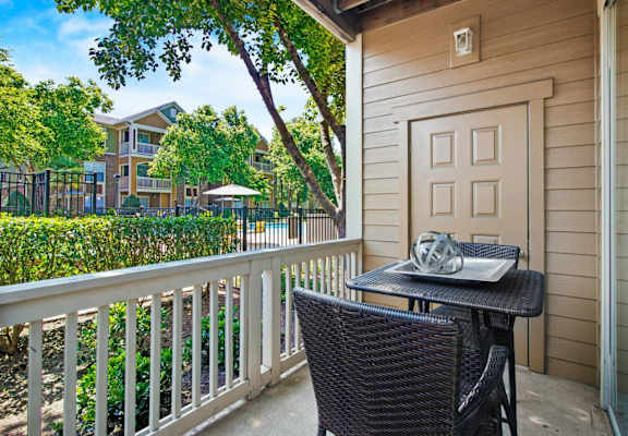 Patio at Alden Place at South Square Apartments, Durham, NC 27707
