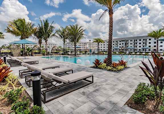 Pool Relaxing Area at Edge75, Naples, FL, 34104