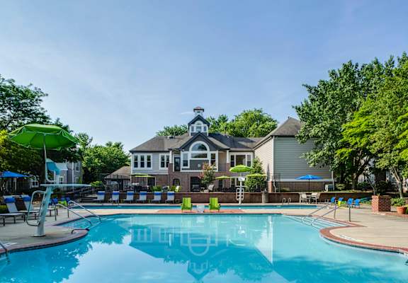 Relaxing pool at Waters Landing in Germantown, MD