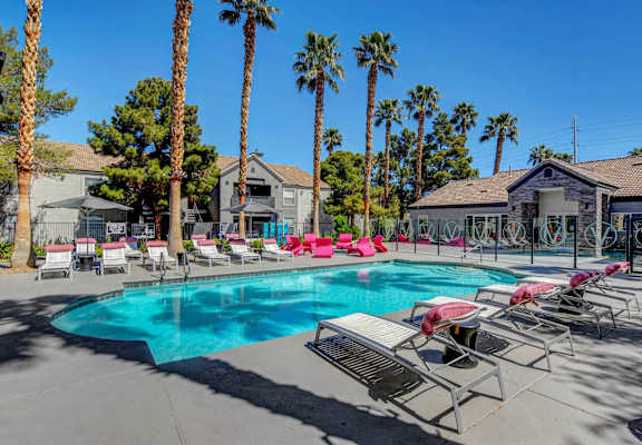 Outdoor Pool and Sundeck at Villa Serena, Henderson, NV