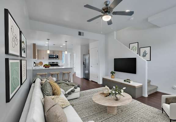 The Hedrick on Mountain Townhome Style Apartments in Tucson, Arizona Model Living Room