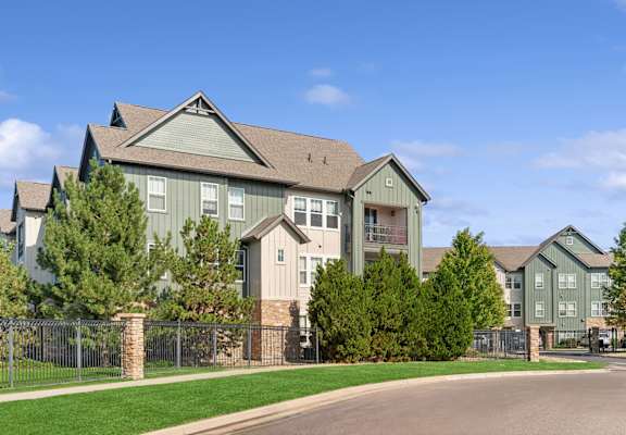 exterior view of Berkshire Aspen Grove apartments 7317 South Platte River Pkwy, Littleton, CO 80120