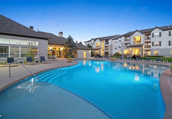 resort inspired swimming pool at Dakota Ridge apartments