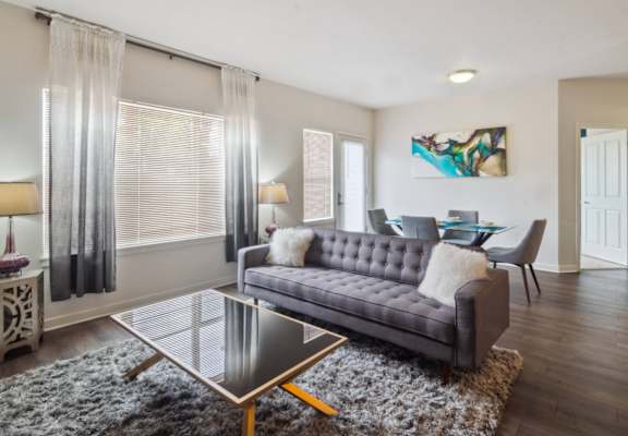 spacious living room at Carrick Bend apartments