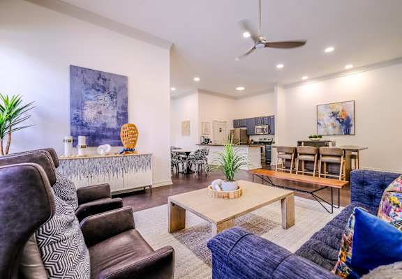 resident social lounging area at San Marin apartments