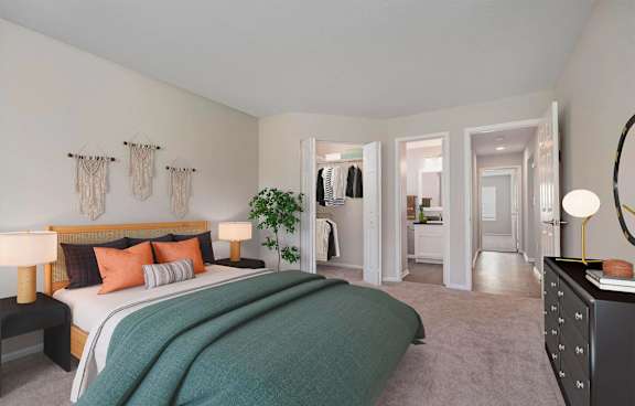 Carpeted Bedroom at Camden Place Apartments, Ohio, 43016
