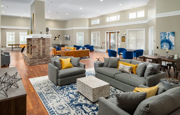 Expansive Clubhouse with Lounge Spaces at Abberly Place at White Oak Crossing, Garner