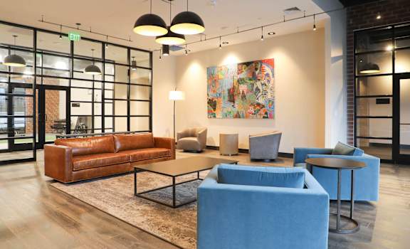the lobby at 353 sacramento street at The Met at Metro Centre Apartments, Owings Mills