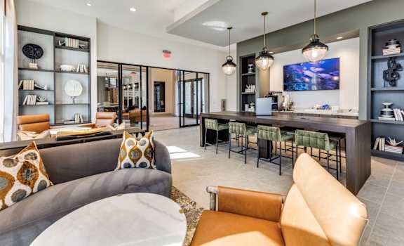 Aura High Pointe Apartments in Austin, Texas Clubhouse Lounge