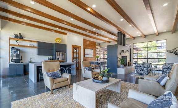 social lounging area with plenty of conversation areas at The Pradera apartments
