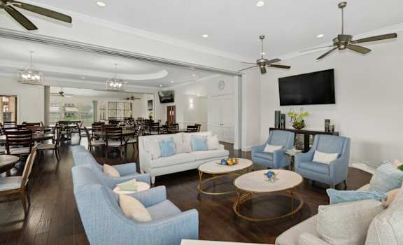 social lounge with comfortable seating at Retreat at Wylie senior 55+ apartments