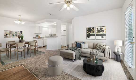 Living Area with Ceiling Fan