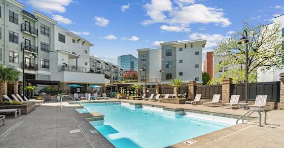 Pool With Sundecks at Park and Kingston, Charlotte, North Carolina