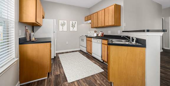 Kitchen with Wood Cabinets