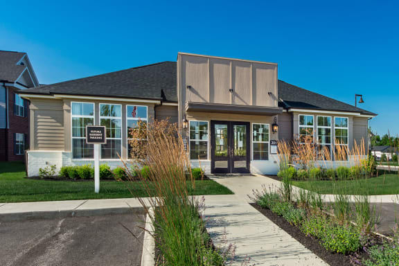the front of a building with a sign in front of it at Overland Park, Pickerington, Ohio