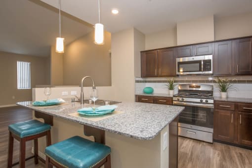 Gourmet Kitchen With Islands at The Passage Apartments by Picerne, Henderson, NV