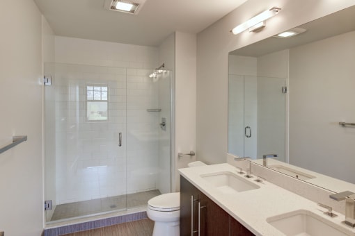 Double Vanity Bathroom at Gatehouse 75 in Charlestown 02129