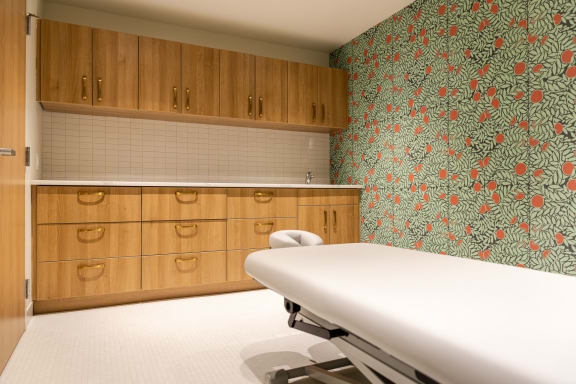 massage table in a spa room