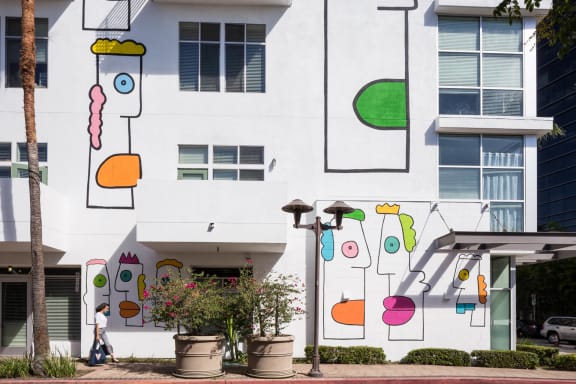 a mural on the side of a building