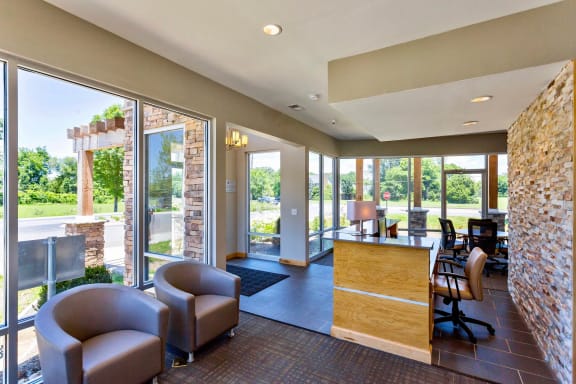 a rendering of the lobby at Chariot Pointe Apartments, Tennessee