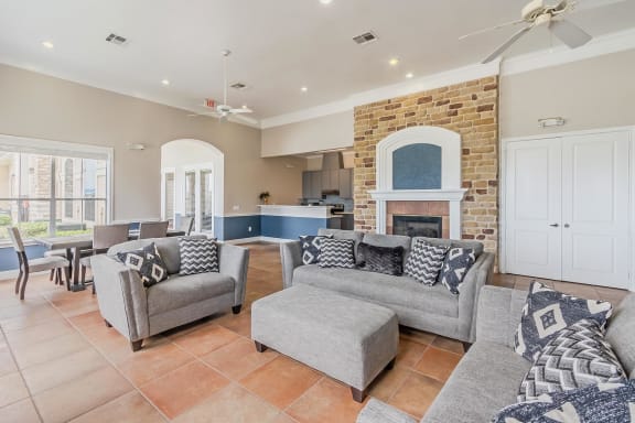 a rendering of the lobby at Lakeside Pointe Apartments & Townhomes, Pearland, TX, 77584