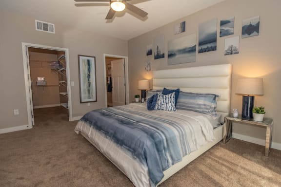 Bedroom with ceiling fan and lights1 at Level 25 at Cactus by Picerne, Las Vegas