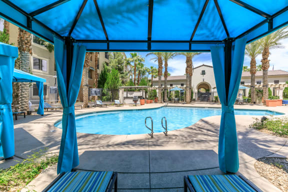 Pool side gazebo  at Loreto & Palacio by Picerne, Las Vegas