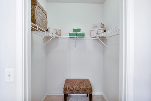 Walk in closets at Remington at Memorial Apartments, Tulsa, OK
