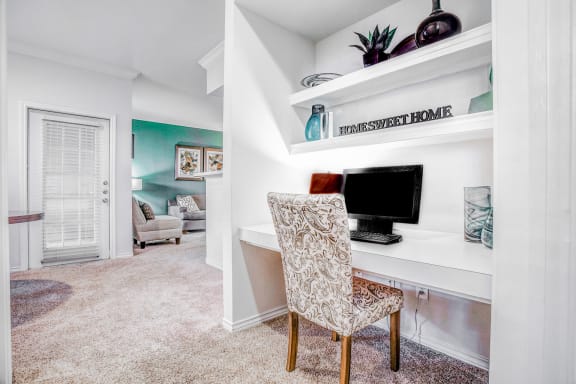 Built in desks  at Remington at Memorial Apartments, Tulsa, OK