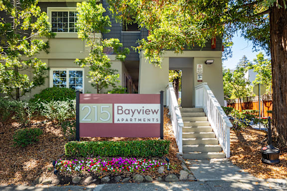 215 Bayview Monument Sign at 215 Bayview Apartments, San Rafael, CA, 94901