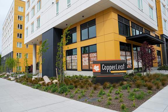 A modern building with a CopperLeaf sign on the front.