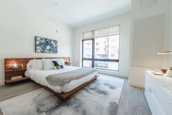 Spacious Bedroom With Comfortable Bed at Holmes Beverly, Beverly, Massachusetts