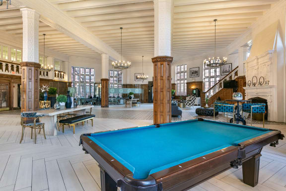 Alden Park pool table and lounge area.