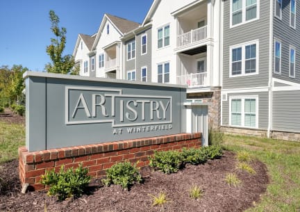 a sign that says artistry at winfield at Artistry at Winterfield Apartments, Virginia