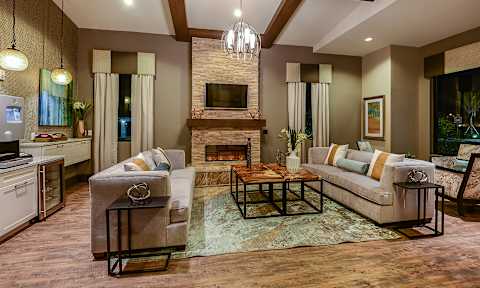 Fireside Lounge with Coffee Bar at Azura Luxury Apartments in Kendall, FL