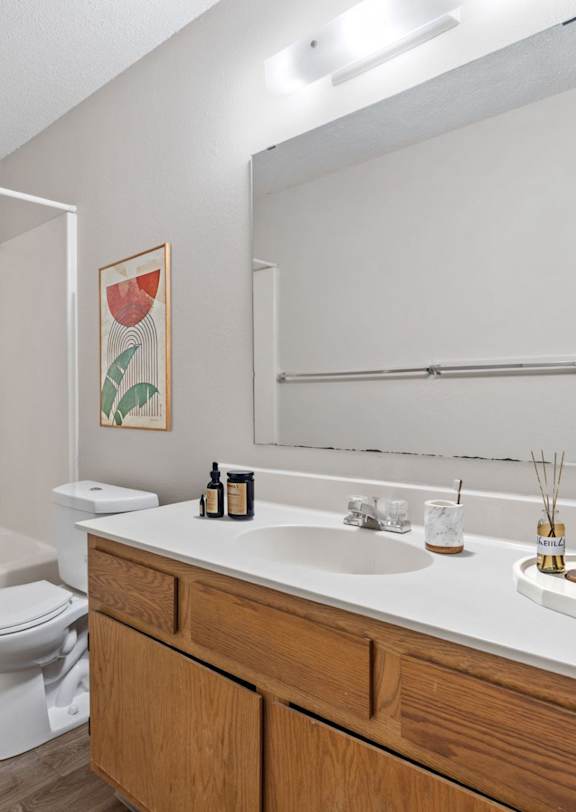 Bathroom with Wood cabinetry