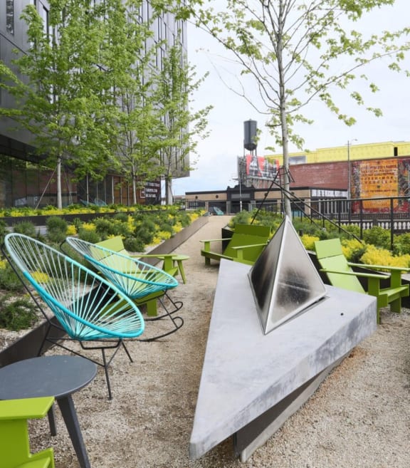 Yard Apartments Fire Pit Area with Seating