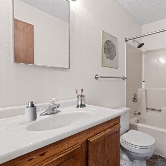Bathroom with Wood cabinetry