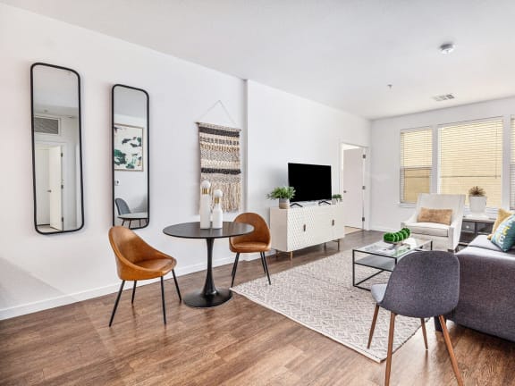 2828 Zuni Apartments in Denver, Colorado Model Dining Area and Living Room