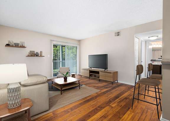 Living Area with Hardwood-Style Floors